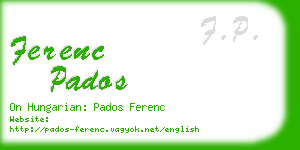 ferenc pados business card